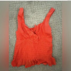 Giani Bini Women's Orange Tank Top With Tie